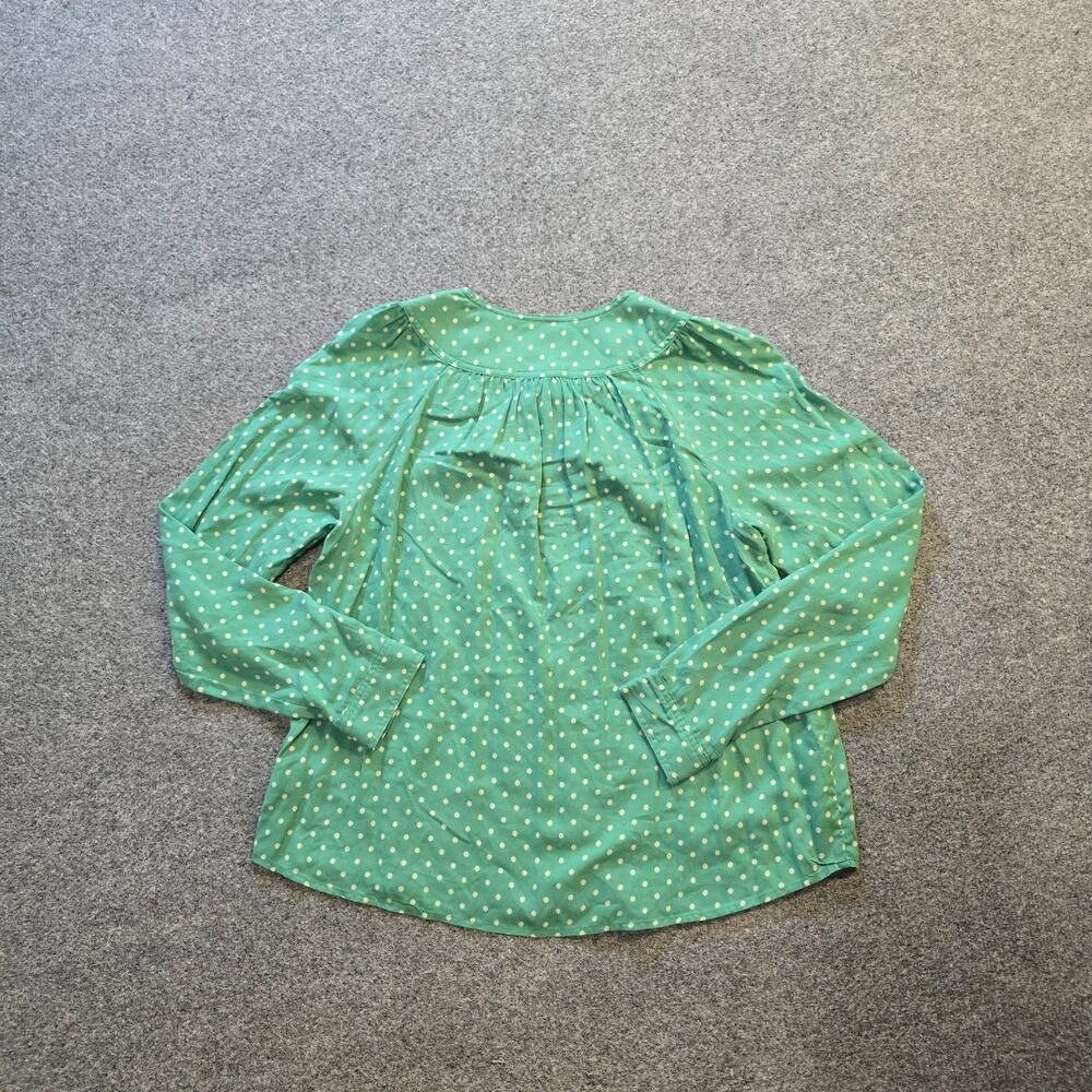 Maeve Top Womens Size Small Green Polka Dot Button Up Long Sleeve Career Casual - Picture 10 of 11